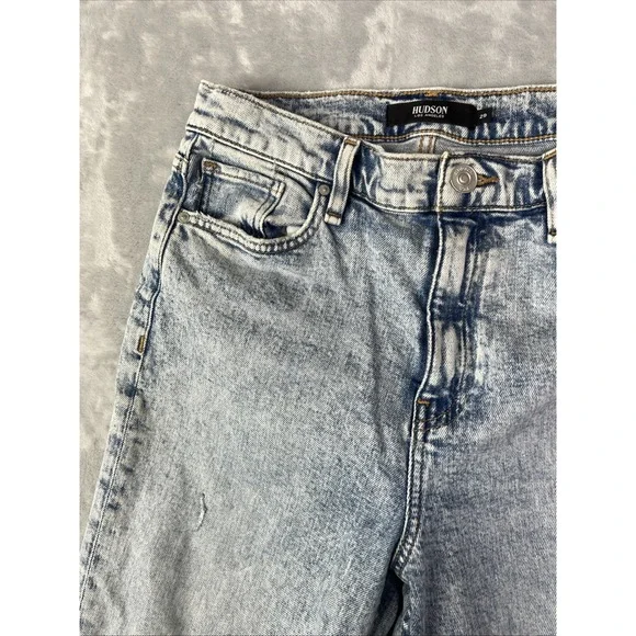Hudson Jeans Womens 29 Blue Fray Light Wash Denim High Rise Distressed - Picture 3 of 12